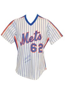 1987 Keith Miller New York Mets Spring Training-Worn & Autographed Pinstripe Home Jersey