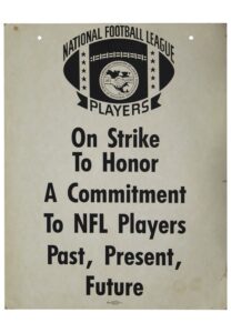 1987 NFL “Players On Strike” Picket Line Protest Sign