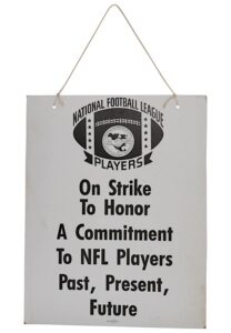 1987 NFL “Players On Strike” Picket Line Protest Sign