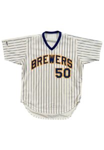 1987 Pete Vuckovich Milwaukee Brewers Game-Issued Jersey