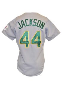 1987 Reggie Jackson Oakland Athletics Game-Used & Autographed Road Jersey