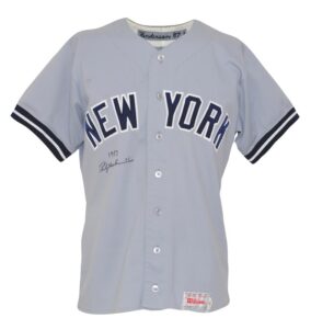 1987 Rickey Henderson NY Yankees Game-Used & Autographed Road Jersey with Wristbands