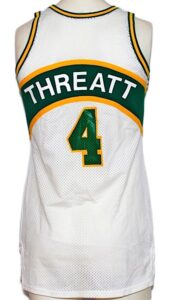 1988-1989 Sedale Threatt Seattle Supersonics Game-Used Home Jersey