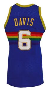 1988-1989 Walter Davis Denver Nuggets Game-Used Road Uniform