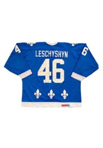 1988-89 Curtis Leschyshyn Quebec Nordiques Rookie Game-Used Jersey