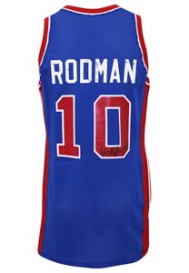 1988-89 Dennis Rodman Detroit Pistons Game-Used & Autographed Jersey