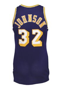 1988-89 Magic Johnson Los Angeles Lakers Game-Used & Autographed Road Jersey