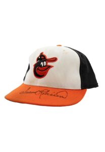 1988-91 Frank Robinson Baltimore Orioles Manager Worn & Signed Cap