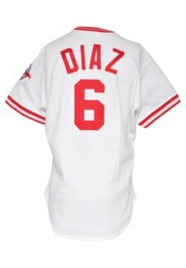 1988 Bo Diaz Cincinnati Reds Game-Used Home Jersey