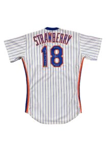 1988 Darryl Strawberry New York Mets Game-Used & Signed Home Jersey