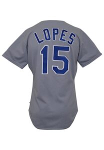 1988 Davey Lopes Texas Rangers Coaches-Worn Road Jersey