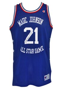 1988 Dominique Wilkins “Mid-Summer Nights” Magic Johnson All-Star Charity Game-Used & Autographed Jersey