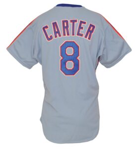 1988 Gary Carter New York Mets Game-Used & Autographed Playoff Road Jersey