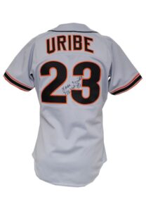 1988 Jose Uribe San Francisco Giants Game-Used & Autographed Road Jersey