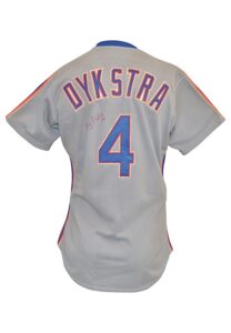 1988 Lenny Dykstra New York Mets Game-Used & Autographed Road Jersey