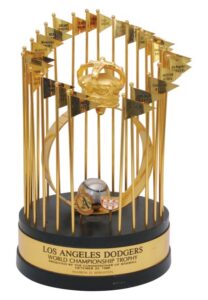 1988 Los Angeles Dodgers World Championship Trophy Presented to Team Photographer Andrew Bernstein