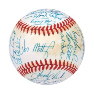 1988 NY Yankees Team Autographed Baseball with Billy Martin