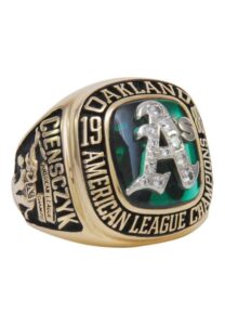 1988 Oakland Athletics American League Champions Ring