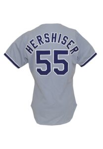 1988 Orel Hershiser LA Dodgers Game-Used Road Uniform with Belt Worn During the 59 Consecutive Scoreless Innings Record Streak