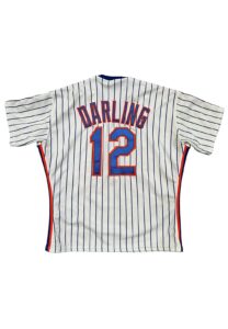 1988 Ron Darling NY Mets Playoff Game-Used & Autographed Jersey