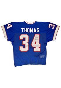 1988 Thurman Thomas Buffalo Bills NFL Debut Rookie Preseason/Training Camp-Worn & Autographed Jersey