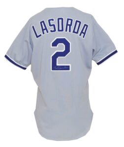 1988 Tommy Lasorda LA Dodgers Managers Worn & Twice Autographed Road Jersey