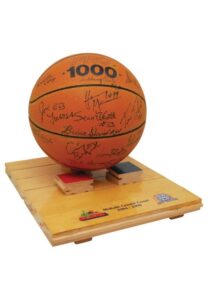 1988 University of Arizona Wildcats Team-Signed Basketball & McKale Center Court Base