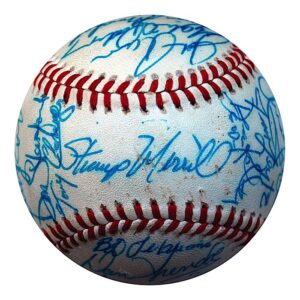 1988 Yankees Minor League Team Autographed Baseball with Jim Leyritz