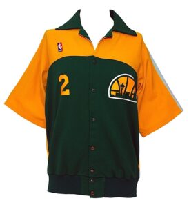 1989-1990 Brad Sellers Seattle Supersonics Worn Road Warm-Up Jacket