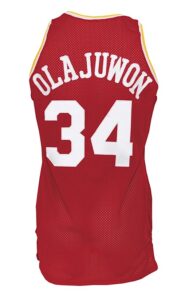 1989-1990 Hakeem Olajuwon Houston Rockets Game-Used Road Jersey