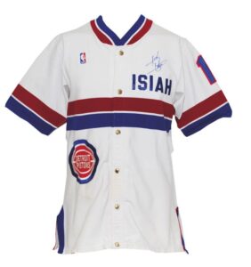 1989-1990 Isiah Thomas Detroit Pistons Worn & Autographed Warm-Up Jacket