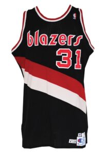 1989-90, 1990-91 & 1991-92 Alaa Abdelnaby Portland Trailblazers Game-Used Road Jerseys