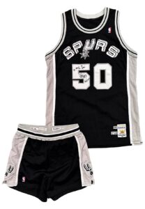 1989-90 David Robinson San Antonio Spurs Game-Used & Signed Rookie Road Uniform