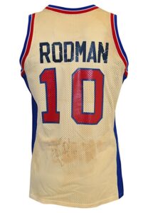 1989-90 Dennis Rodman Detroit Pistons Game-Issued & Autographed Home Jersey