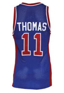 1989-90 Isiah Thomas Detroit Pistons Game-Used & Autographed Road Jersey with Shorts