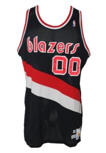 1989-90 Kevin Duckworth Portland Trailblazers Game-Used Road Jersey with 1991-92 Worn Warm-Up Jacket