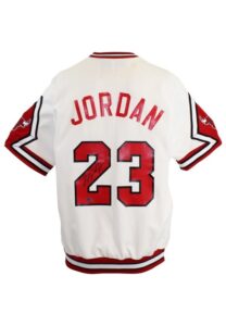 1989-90 Michael Jordan Chicago Bulls Player-Worn & Autographed Home Shooting Shirt (Mint UDA Signature)