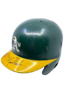 1989-90 Rickey Henderson Oakland A’s Game-Used & Signed Helmet