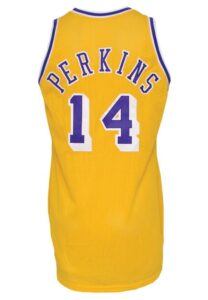 1989-90 Sam Perkins Los Angeles Lakers Game-Used Home Jersey