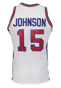 1989-90 Vinnie Johnson Detroit Pistons Game-Used Home Jersey 