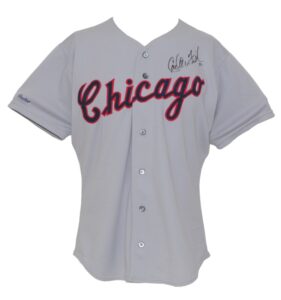 1989 Carlton Fisk Chicago White Sox Game-Used & Autographed Road Jersey