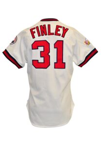 1989 Chuck Finley California Angels Game-Used & Autographed Home Jersey