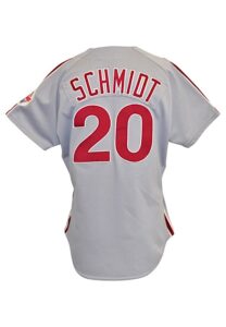 1989 Mike Schmidt Philadelphia Phillies Game-Used & Autographed Road Jersey