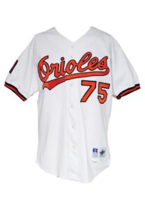 1989 Steve Finley Baltimore Orioles Game-Used Road Jersey, 1992 Randy Milligan Baltimore Orioles Game-Used Home Jersey & 1994 Alan Mills Baltimore Orioles Game-Used Home Jersey