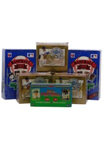 1989 Upper Deck Baseball & 2000 Fleer “Greats Of The Game” Unopened Boxes & 1989 Score Football Collectors Set