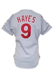 1989 Von Hayes Philadelphia Phillies Game-Used Road Jersey