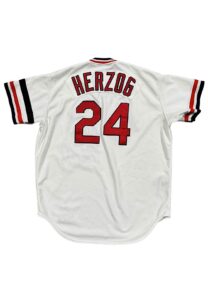 1989 Whitey Herzog St. Louis Cardinals Manager-Worn & Autographed Jersey