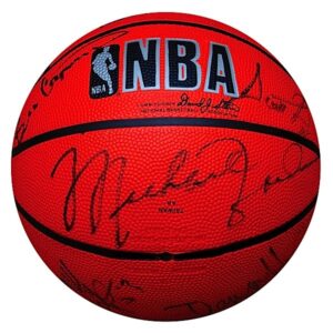 1990-1991 Chicago Bulls Team Autographed Basketball – First Championship with Michael Jordan