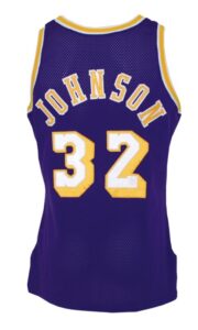 1990-1991 Magic Johnson Los Angeles Lakers Game-Used Road Jersey 