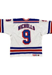 1990-91 Bernie Nicholls NY Rangers Game-Used & Signed Jersey